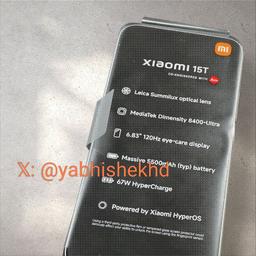 6,83 дюйма, 120 Гц, 5500 мА·ч, быстрая зарядка и камера Leica. Живое фото Xiaomi 15T раскрывает технические характеристики