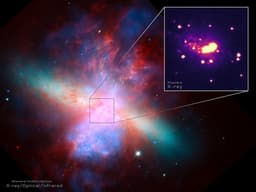 Впервые измерена скорость горячего ветра в галактике M82