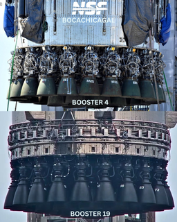 Эволюция Starship, наглядно: появилось свежее фото новейшего ускорителя Super Heavy с двигателями Raptor 3