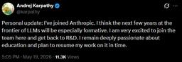 Звёздный трансфер в мире ИИ: Андрей Карпати переходит в Anthropic вместо OpenAI