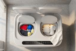 Xiaomi представила крошечную стиральную машину Mijia Mini Dual-Zone Washing and Drying Machine с двумя барабанами