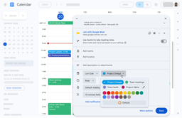 Маленькое обновление, но большая радость: «Google Календарь» теперь поддерживает палитру из 200 цветов для событий