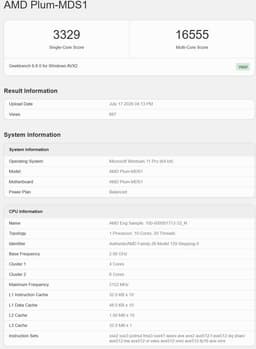 Процессор AMD Zen 6 Medusa Point APU показал лучший результат в однопоточном тесте Geekbench среди мобильных x86-чипов
