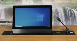 Встраиваемая лифтовая система Wize WR-15GV Touch: оснащена 15-дюймовым сенсорным наклонным монитором и лифтом для микрофона
