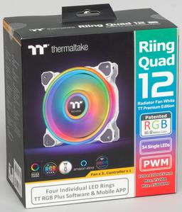 Thermaltake Riing Quad 12 RGB Radiator Fan TT Premium Edition 3 Pack White: