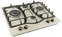 Газовая варочная поверхность Lex GVE 6043C IV Light: альтернативное расположение конфорок, газ-контроль, электроподжиг, два типа подключения газа