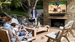 Экстерьерный QLED-телевизор Samsung The Terrace, адаптированный для использования на открытом воздухе