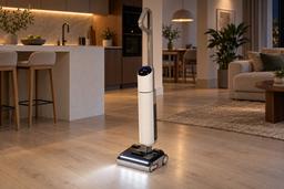 Вертикальный моющий пылесос Midea VSS-AT6Ultra: 3 режима работы, подсветка рабочей зоны, самоочистка и сушка при 100 градусах