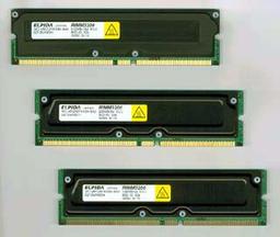 32-битные RDRAM PC800 модули от Elpida