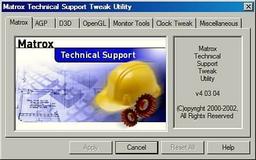 Утилиты: Matrox Technical Support Tweak Utility v.4.03.004