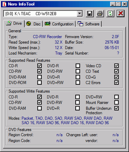 Утилиты: Nero InfoTool v.1.01