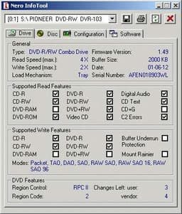Диагностика: Nero InfoTool v.3.01