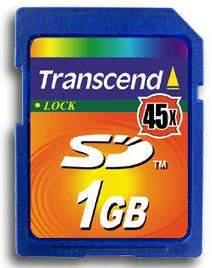 45x 1 Гб SecureDigital от Transcend