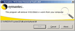 Антивирусы: Symantec W32.Esbot Removal Tool v.1.3.1