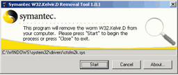 Антивирусы: Symantec W32.Kelvir.D Removal Tool v.1.0.1