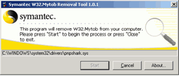 Антивирусы: Symantec W32.Mytob@mm Removal Tool v.1.11.0