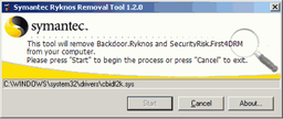 Антивирусы: Symantec Backdoor.Ryknos Removal Tool v.1.2.0