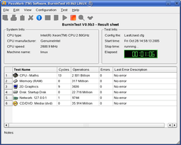 Тестовые приложения: PassMark BurnInTest for Linux v.2.0 Build 1000