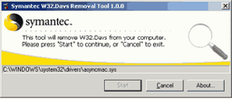 Антивирусы: Symantec W32.Davs Removal Tool v.1.0.0