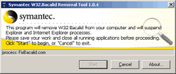 Антивирусы: Symantec W32.Bacalid Removal Tool v.1.0.4