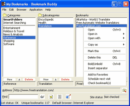 Bookmark Buddy v.3.8.0 - утилита для управления закладками в веб-браузерах