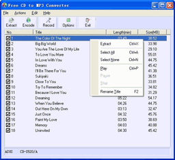 Free CD to MP3 Converter v.4.1 - небольшая и бесплатная утилита для копирования музыкальных треков в CD на ПК