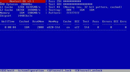 Тестовые приложения: Memtest86 v.4.0