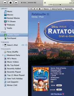 iTunes Store предоставляет фильмы в прокат
