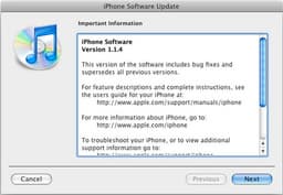 Apple выпустила iPhone (iPod touch) software 1.1.4