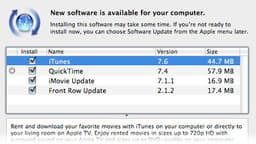 Apple выпустила обновления iTunes, QuickTime, iMovie и Front Row