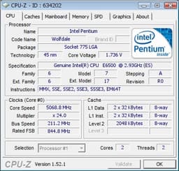 Подтверждена работа процессора Intel Pentium E6500K на частоте 5 ГГц