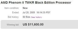 Процессор AMD Phenom II X4 42 TWKR продан на аукционе за $11600