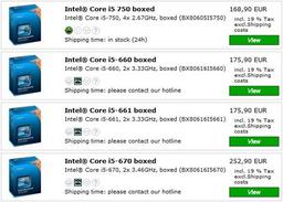 Процессоры Intel Clarkdale появляются в онлайновой продаже