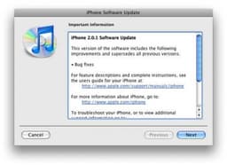 Apple выпустила  iPhone 2.0.1 Software Update  