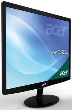 Толщина Full HD монитора Acer S222HQL составляет всего 12,9 мм