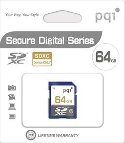 PQI выпускает карту памяти SDXC C10 объемом 64 ГБ