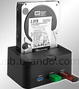 Док-станция Brando оснащена интерфейсами SATA и USB3.0