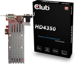 Низкопрофильная 3D-карта Club 3D HD4350 с пассивным охлаждением имеет интерфейс PCI Express x1