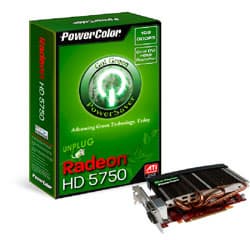 3D-карта PowerColor Go! Green HD5750 потребляет на 21% меньше электричества, чем референсный образец