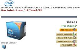 Начались продажи процессора Intel Core i7-970