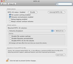 NTFS-3G 2010.10.2 для Mac OS X позволяет записывать данные на диски NTFS