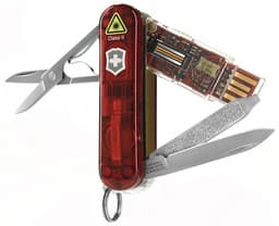 USB-накопитель объемом до 32 ГБ, встроенный в нож Victorinox, надежно защищен от взлома