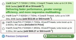Четырехъядерные процессоры Intel i7-740QM и i7-840QM «засветились» на сайте Dell