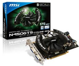 Благодаря оригинальной системе охлаждения 3D-карта MSI N450GTS Cyclone холоднее референсной на 17°C