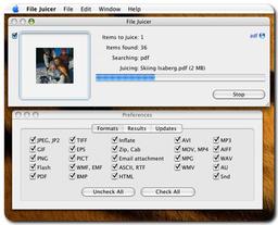 File Juicer 4.28 для Mac выделяет изображения, звуки и видео из файлов