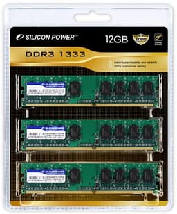 Объем трехканального набора модулей памяти Silicon Power DDR3-1333 МГц равен 12 ГБ