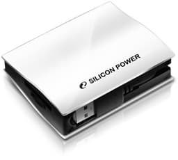 Устройство для чтения и записи карт памяти Silicon Power ALL IN ONE имеет встроенный кабель USB