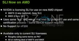 Платы на чипсетах AMD 9-й серии смогут поддерживать NVIDIA SLI