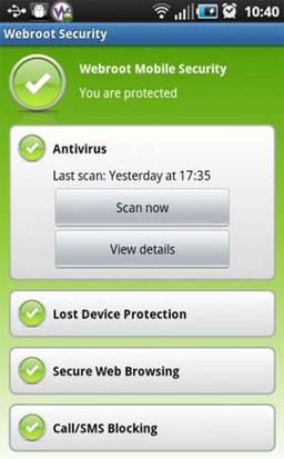Webroot Mobile Security – защита от вирусов для Android