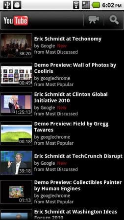 YouTube для Android поддерживает HD-видео